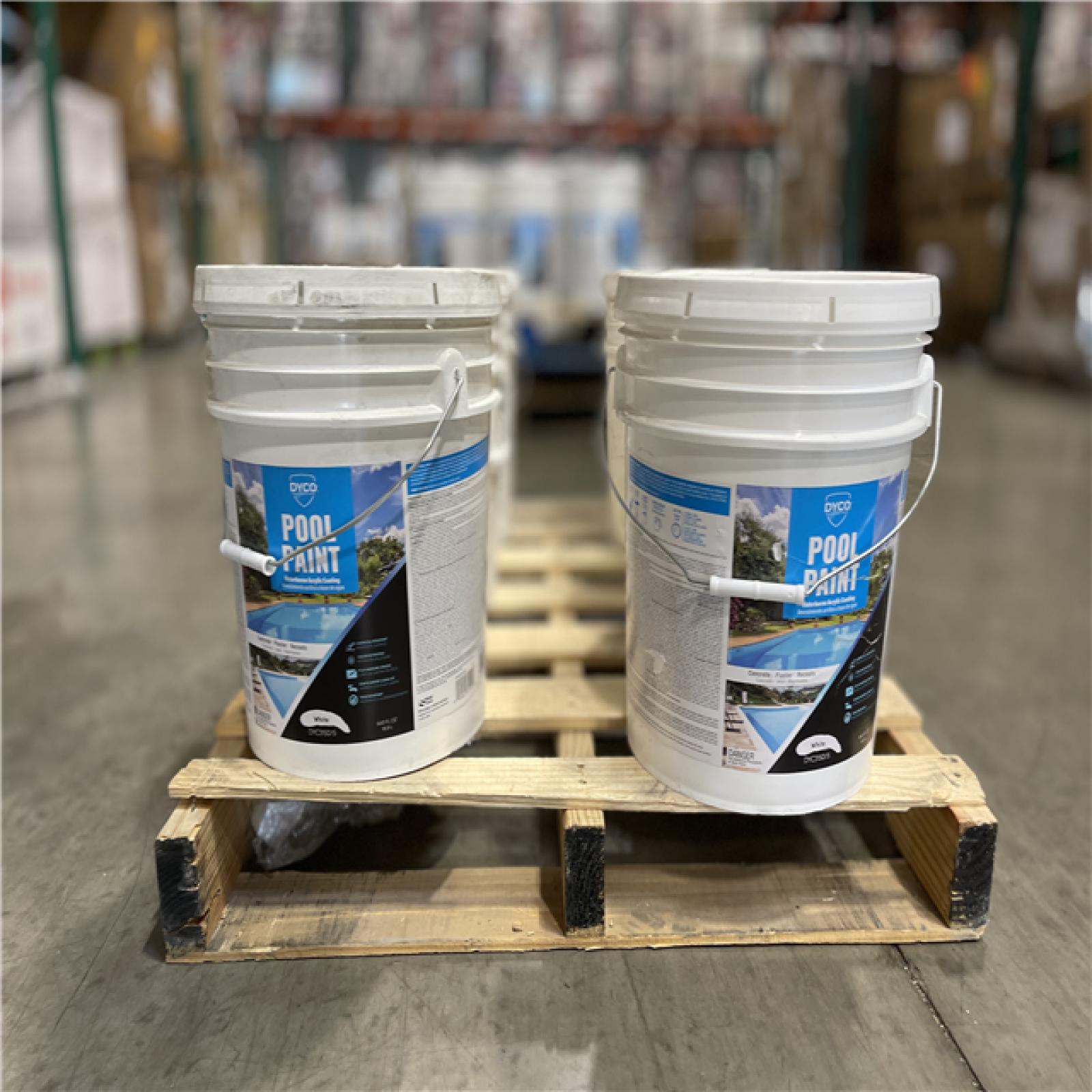 DALLAS LOCATION - Dyco Pool Paint 5 Gal. 3150 White Semi-Gloss Acrylic Exterior Paint PALLET-(6 UNITS)