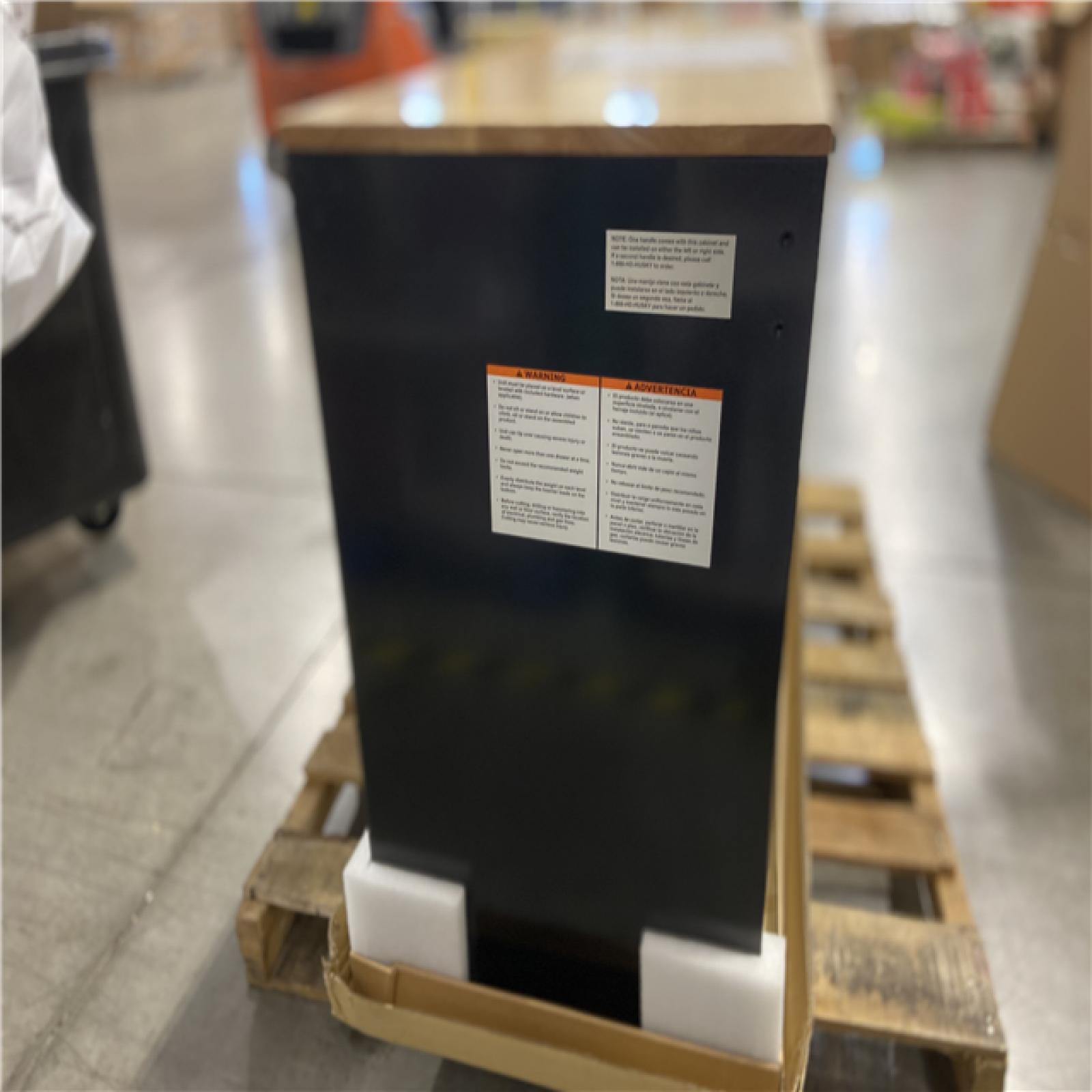 DALLAS LOCATION -Husky Tool Storage 46 in. W x 18 in. D 9-Drawer Mobile Workbench Cabinet in Gloss Black