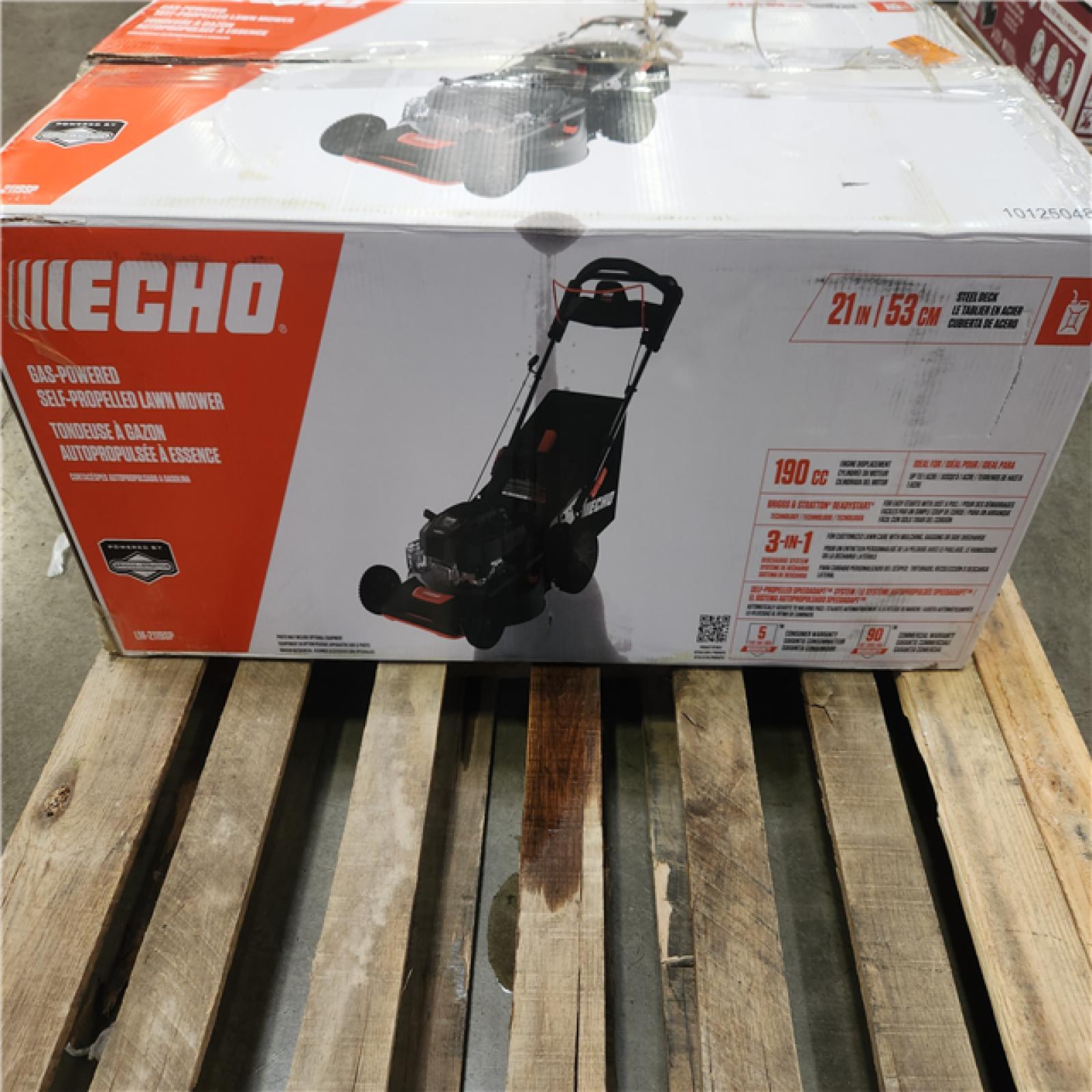 Phoenix AS-IS ECHO 21 in. 190 cc Briggs and Stratton Gas 3-in-1 Dual Blade RWD Self-Propelled Lawn Mower with Single Lever Deck Adjustment