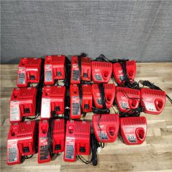 HOUSTON LOCATION - AS-IS MILWAUKEE BATTERY CHARGER PACK QTY - 16