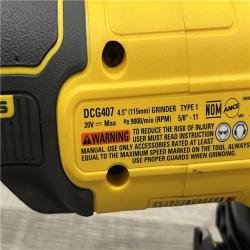 AS-IS DEWALT 20-Volt MAX Cordless Brushless 4-1/2 in. Angle Grinder with Slide Switch (Tool Only)