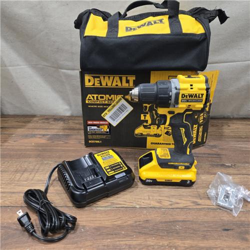 AS-IS DeWalt ATOMIC 20-Volt Lithium-Ion Cordless 1/2 in. Compact Hammer Drill with 3.0Ah Battery, Charger and Bag