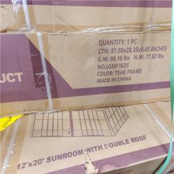 Phoenix NEW PURPLE LEAF 12ft. x 20ft. Sunroom Hardtop Gazebo Solarium Galvanized Steel Double Roof Aluminum PC Mesh Screen House Backyard