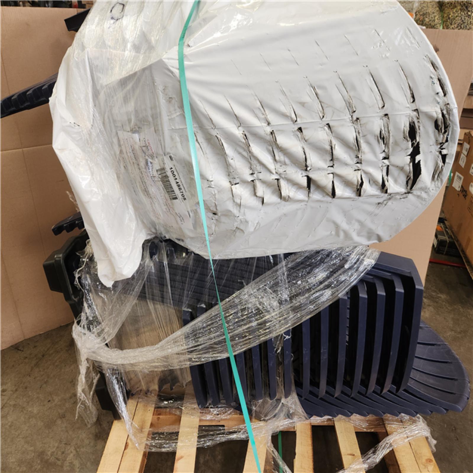 Phoenix AS-IS POLYWOOD Grant Park Traditional Curveback Slate BLUE Plastic Patio Adirondack Chair Outdoor (Set of 24)