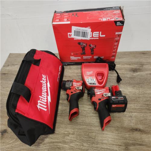 Phoenix Location NEW Milwaukee M12 FUEL 12-Volt Lithium-Ion Brushless Cordless Hammer Drill and Impact Driver Combo Kit with 2 Batteries and Bag (2-Tool)