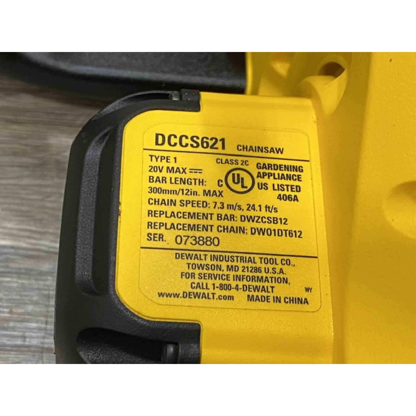 AS-IS DEWALT 20V MAX 12 in. Cordless Battery Powered Chainsaw (Tool Only)