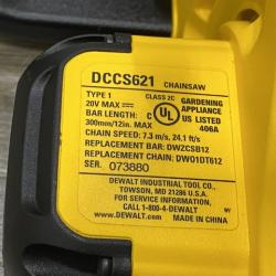AS-IS DEWALT 20V MAX 12 in. Cordless Battery Powered Chainsaw (Tool Only)