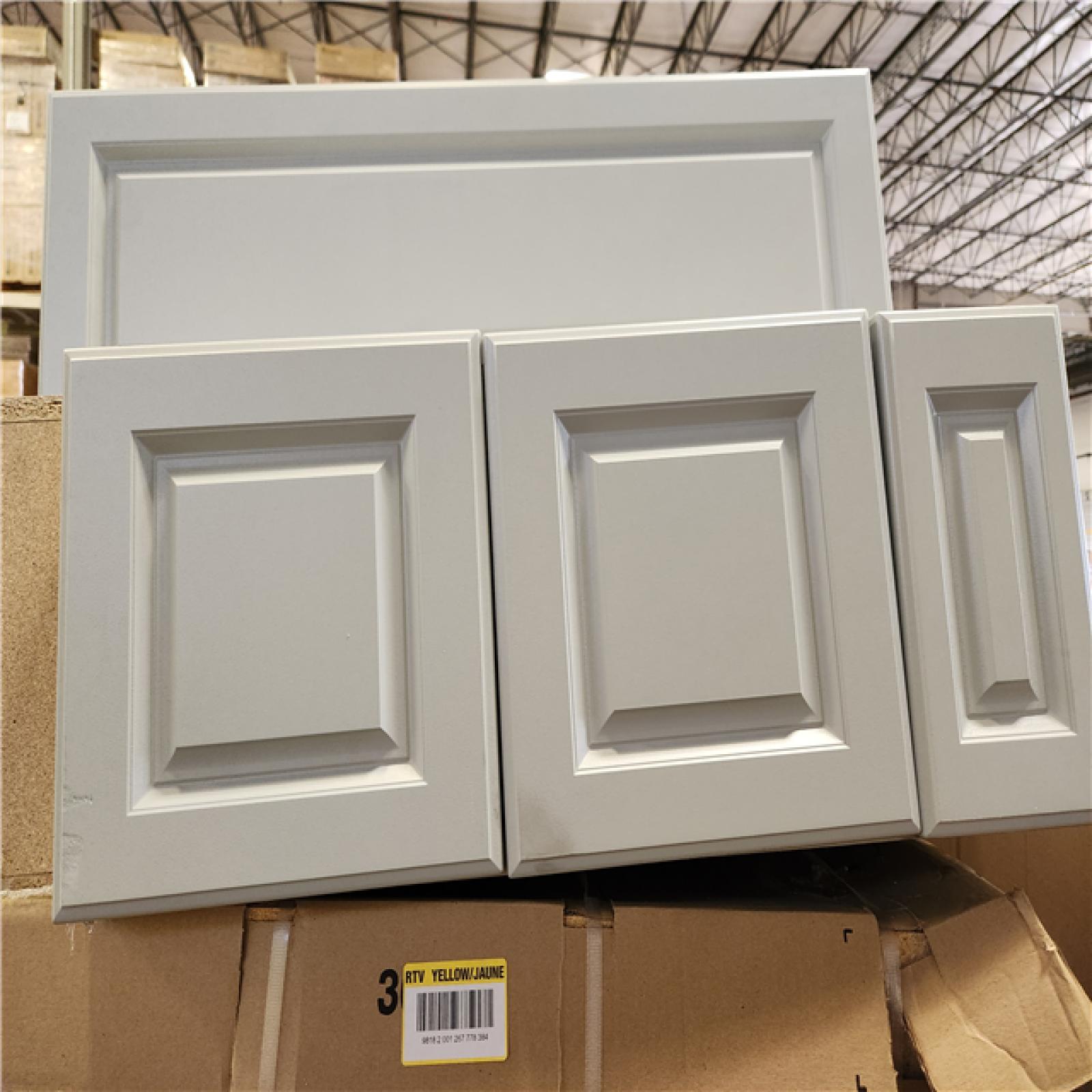 Phoenix AS-IS Mixed Hampton Bay Shaker Assembled Base Kitchen Cabinet in Dove Gray with Ball-Bearing Drawer Glides Pallet (7-Cabinets)