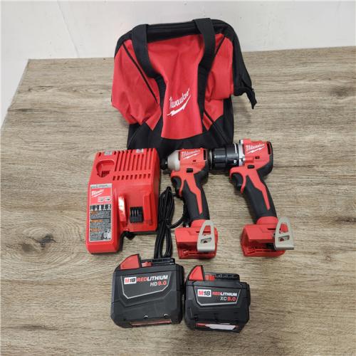 Phoenix Location NEW Milwaukee M18 18V Lithium-Ion Cordless Drill Driver/Impact Driver Combo Kit (2-Tool) W/ Two 1.5Ah Batteries, Charger Tool Bag