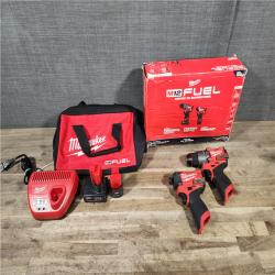HOUSTON LOCATION - AS-IS Milwaukee FUEL 12-Volt Lithium-Ion Brushless Cordless Hammer Drill and Impact Driver Combo Kit