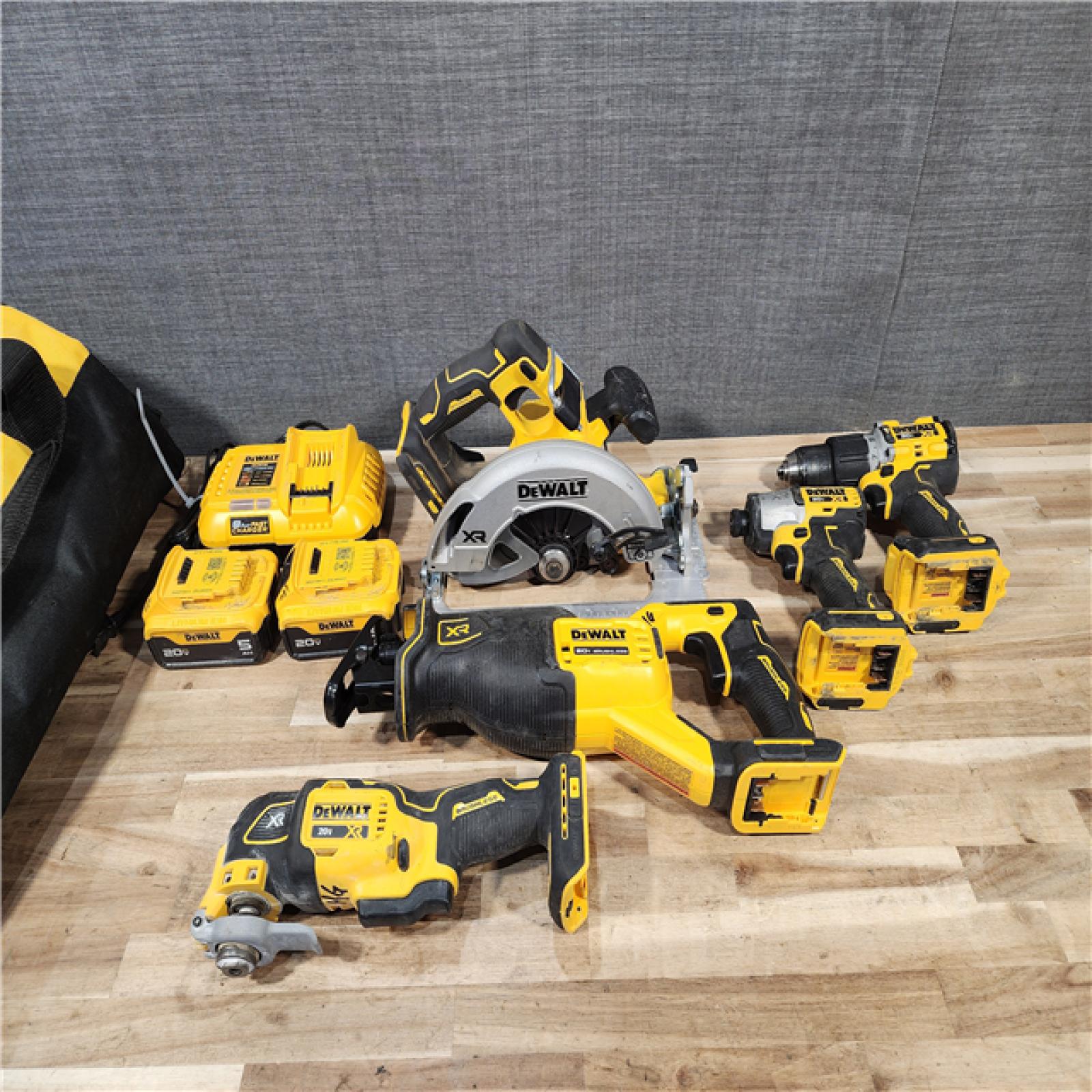 HOUSTON LOCATION - AS-IS DEWALT 5 TOOL COMBO KIT W/ (2) BATTERY & CHARGER