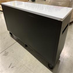 DALLAS LOCATION - AS-IS HUSKY 84 in. W x 24 in. D 18-Drawer Heavy-Duty Mobile Workbench with Stainless Steel Top in Matte Black