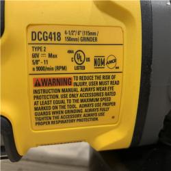 AS-IS DEWALT FLEXVOLT 60V MAX Cordless Brushless 4.5 in. to 6 in. Small Angle Grinder with Kickback Brake (Tool Only)