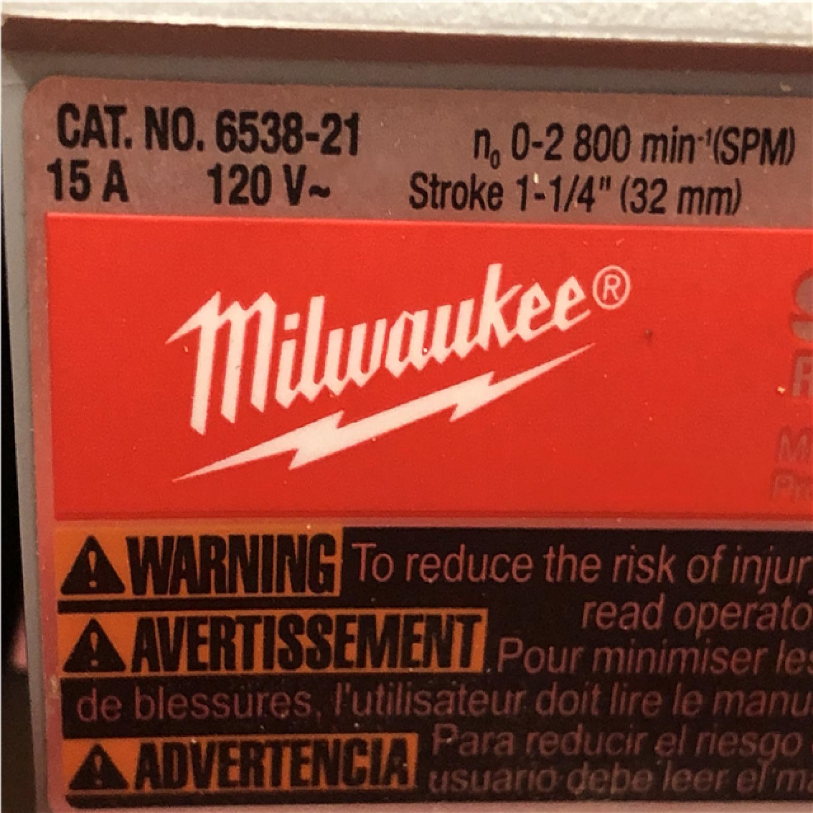 AS-IS Milwaukee 6538-21 15.0 Amp Super Sawzall Reciprocating Saw with Carrying Case