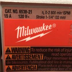 AS-IS Milwaukee 6538-21 15.0 Amp Super Sawzall Reciprocating Saw with Carrying Case