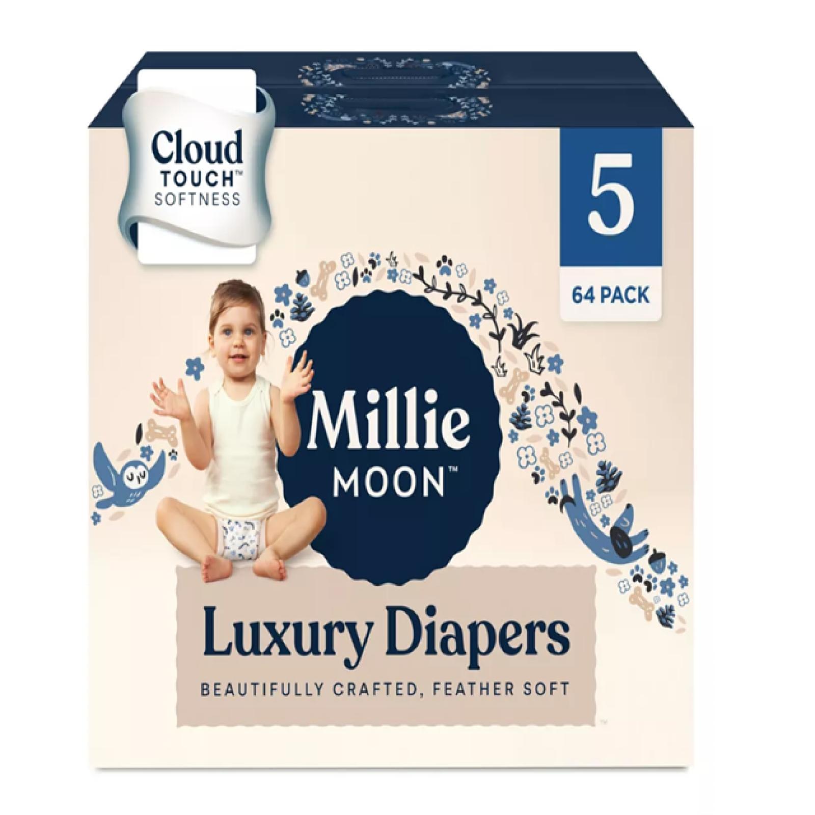 DALLAS LOCATION - Millie Moon Luxury Disposable Diapers - Size 5 PALLET-(24 CASES)