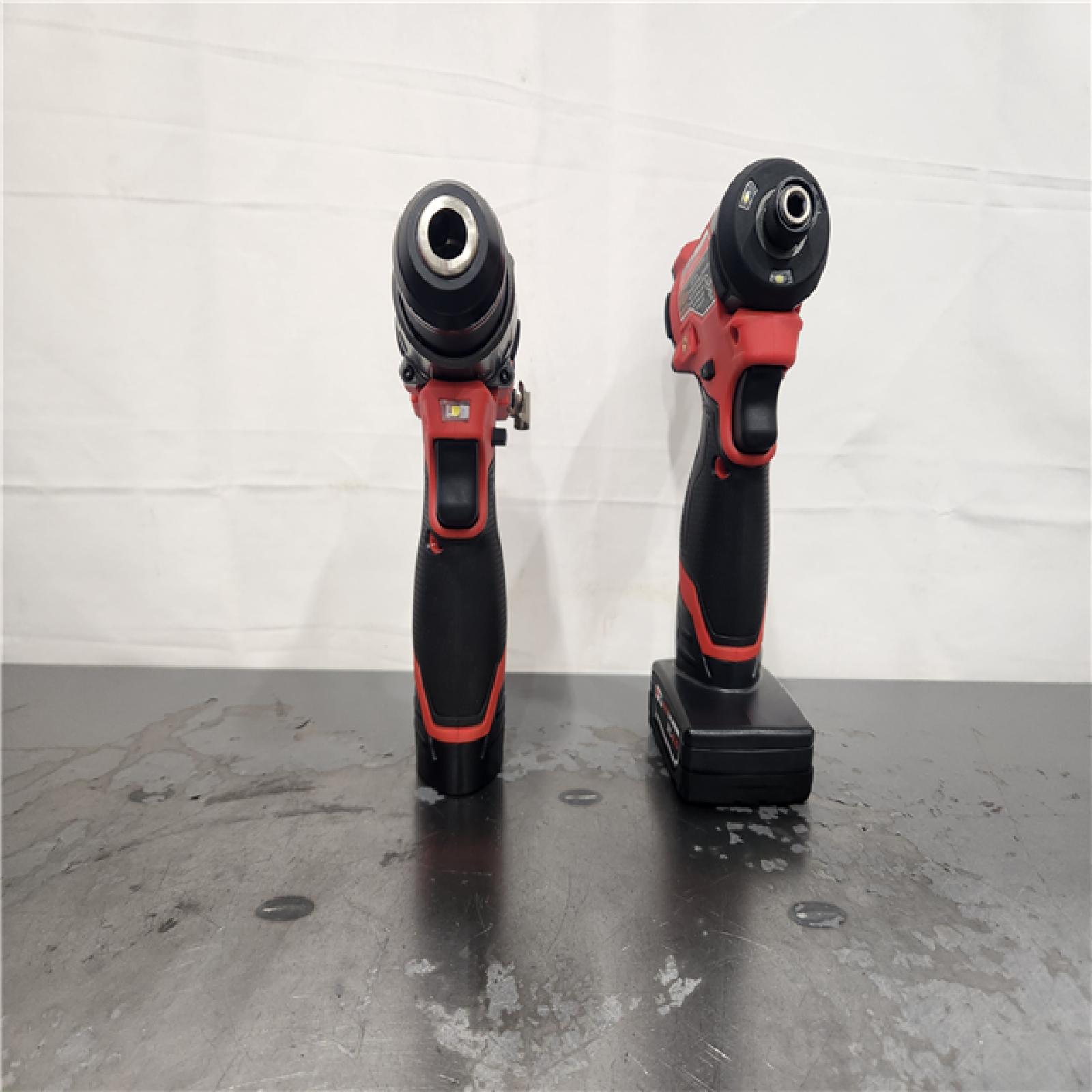 AS-IS- Milwaukee FUEL 12-Volt Lithium-Ion Brushless Cordless Hammer Drill and Impact Driver Combo Kit