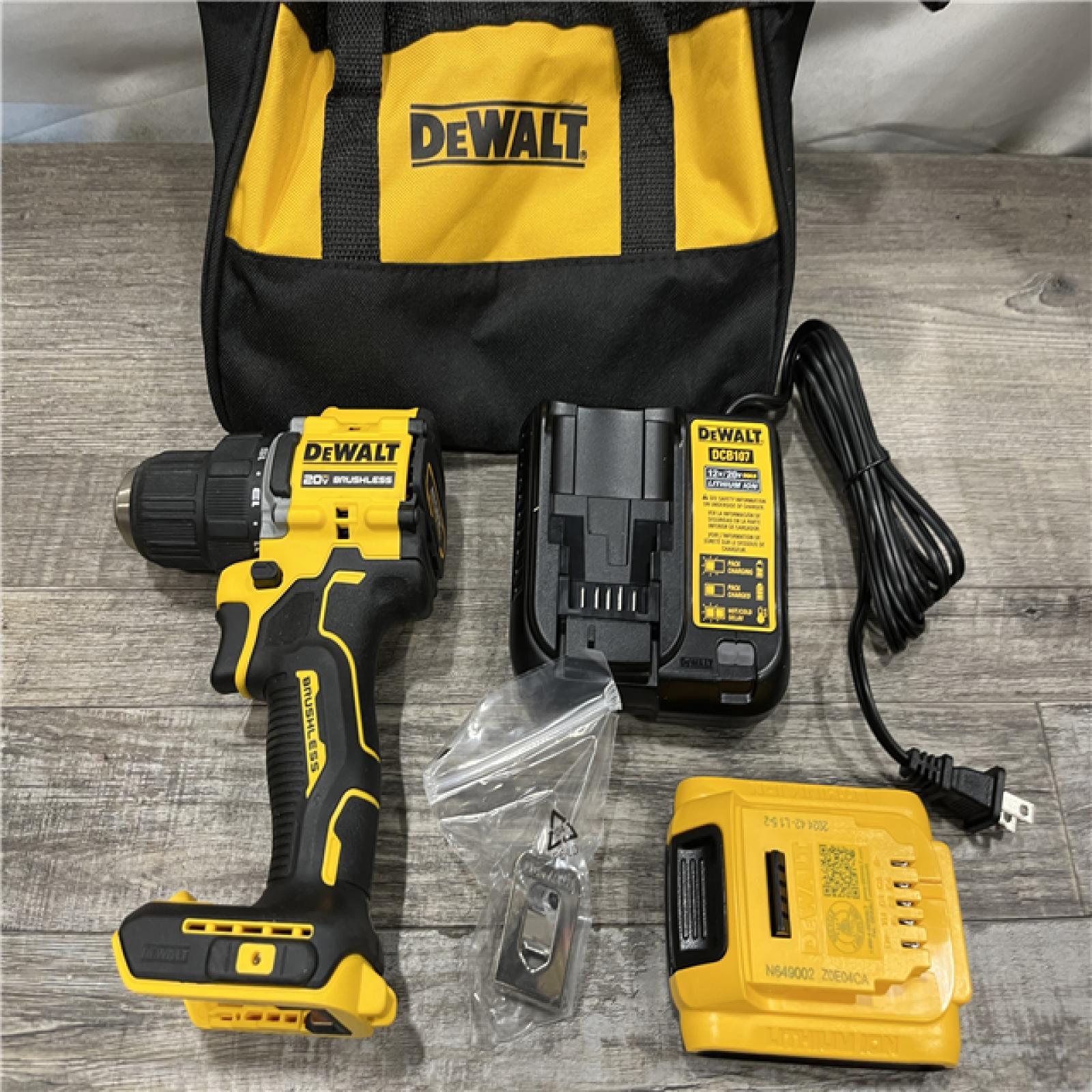 AS-IS DEWALT Atomic 20V Lithium-Ion Cordless Compact 1/2 in. Drill/Driver Kit
