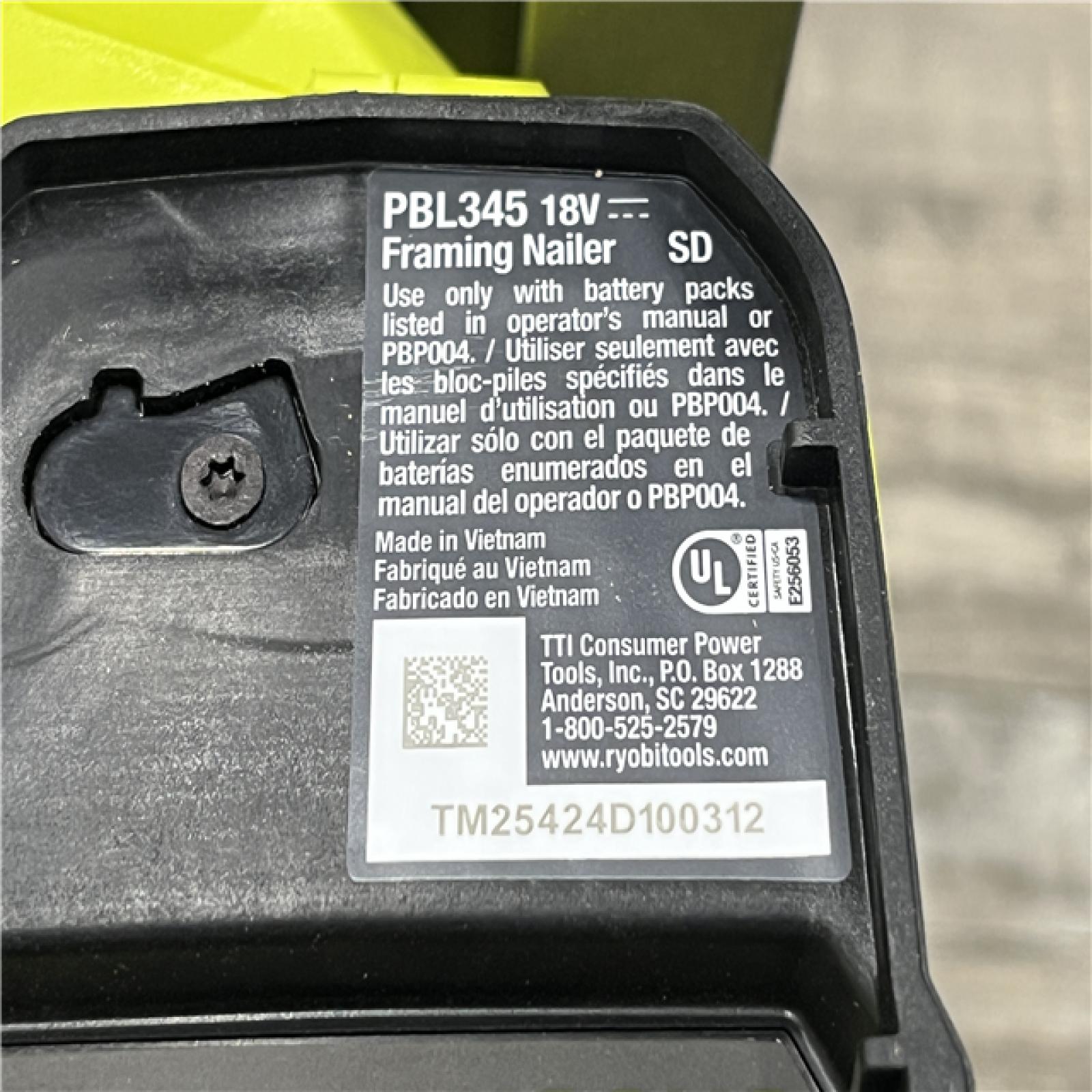 AS-IS RYOBI ONE+ HP 18V Brushless Cordless AirStrike 21° Framing Nailer (Tool Only)