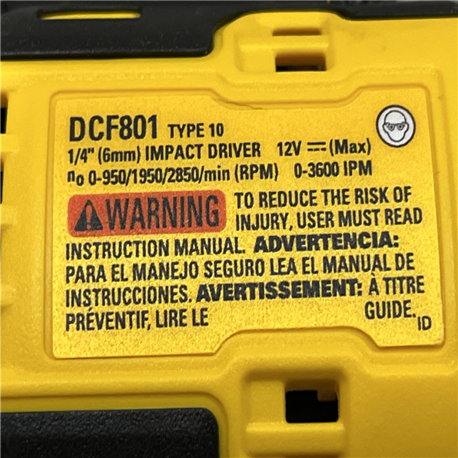 AS-IS DEWALT XTREME 12V MAX Li-Ion 1/4 in. Impact Driver Kit