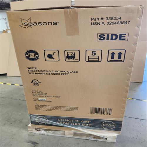 Phoenix NEW Seasons White Freestanding Electric Glass Top Range 5.2 Cubic Feet