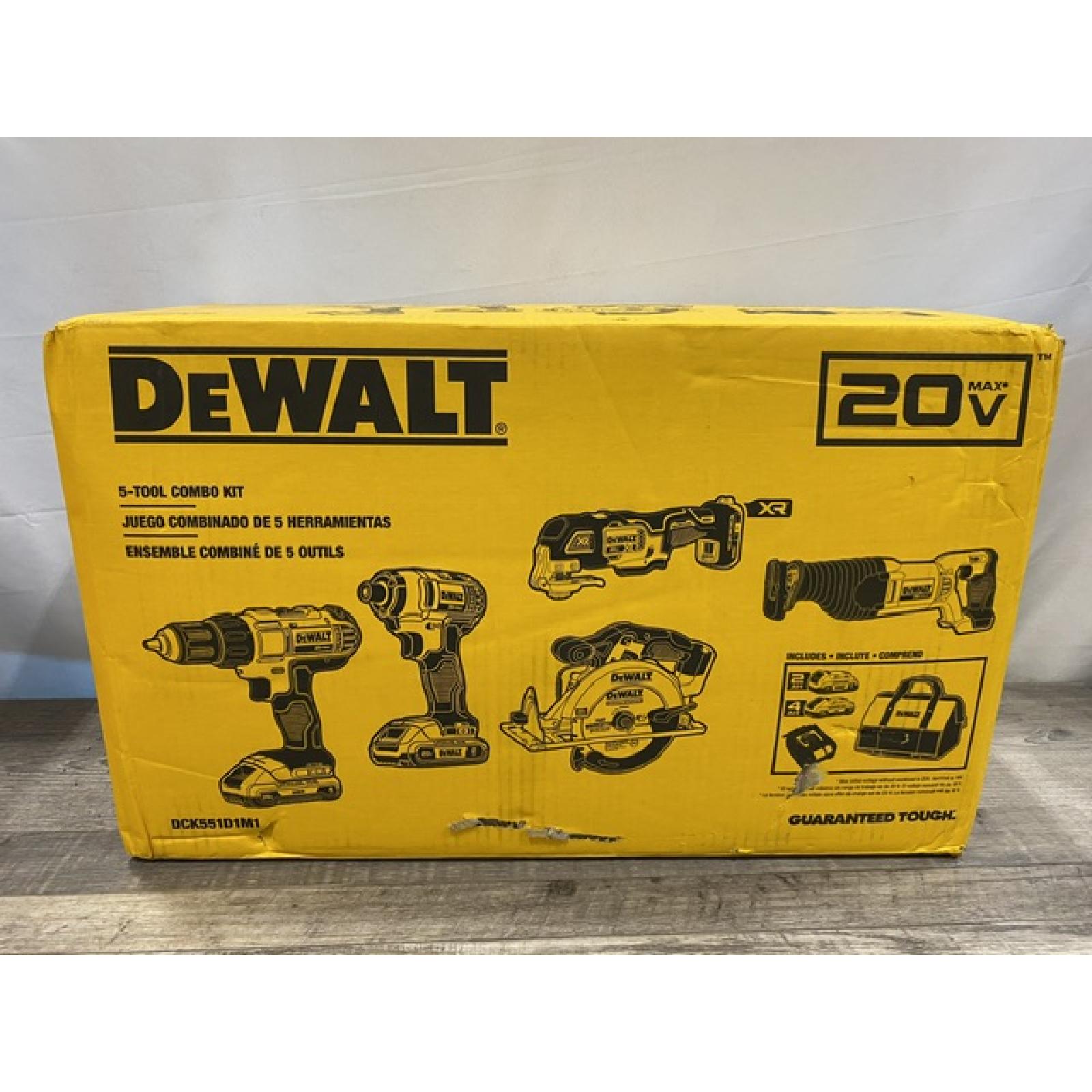 NEW - DEWALT 20V MAX Cordless 5 Tool Combo Kit