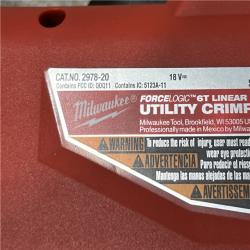 GOOD - Milwaukee 18V Lithium-Ion Cordless FORCE LOGIC 6 Ton Linear Utility Crimper with Kearney Jaw (Tool Only)