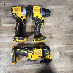 HOUSTON LOCATION - AS-IS DeWalt 20V MAX ATOMIC Cordless Brushless 3-Tool Combo Kit