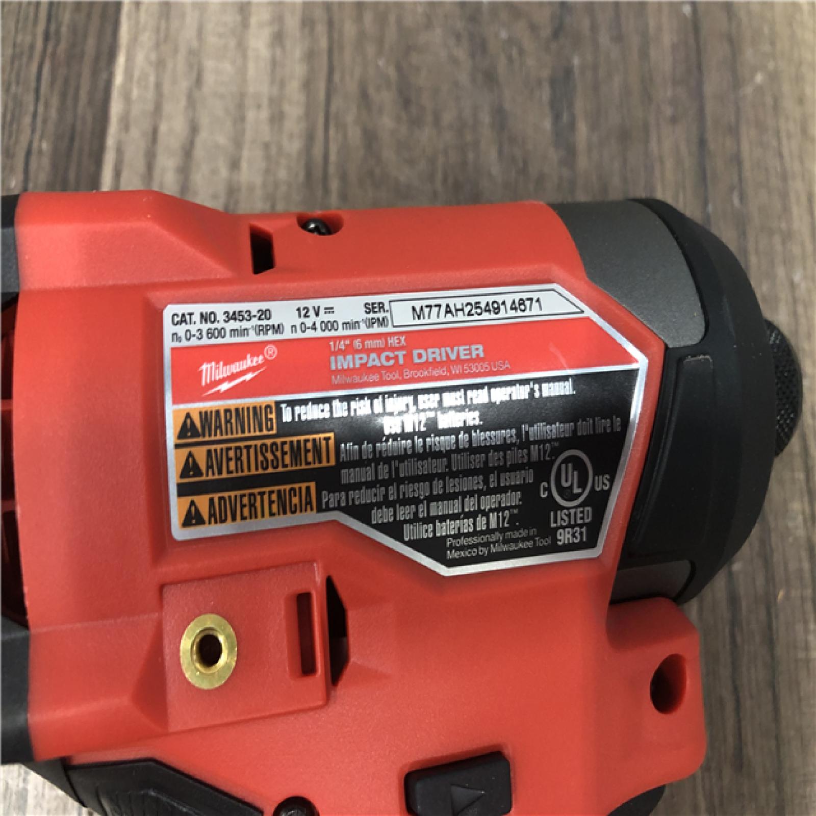AS-IS Milwaukee FUEL 12V Lithium-Ion Brushless Cordless 1/4 in. Hex Impact Driver (Tool-Only)
