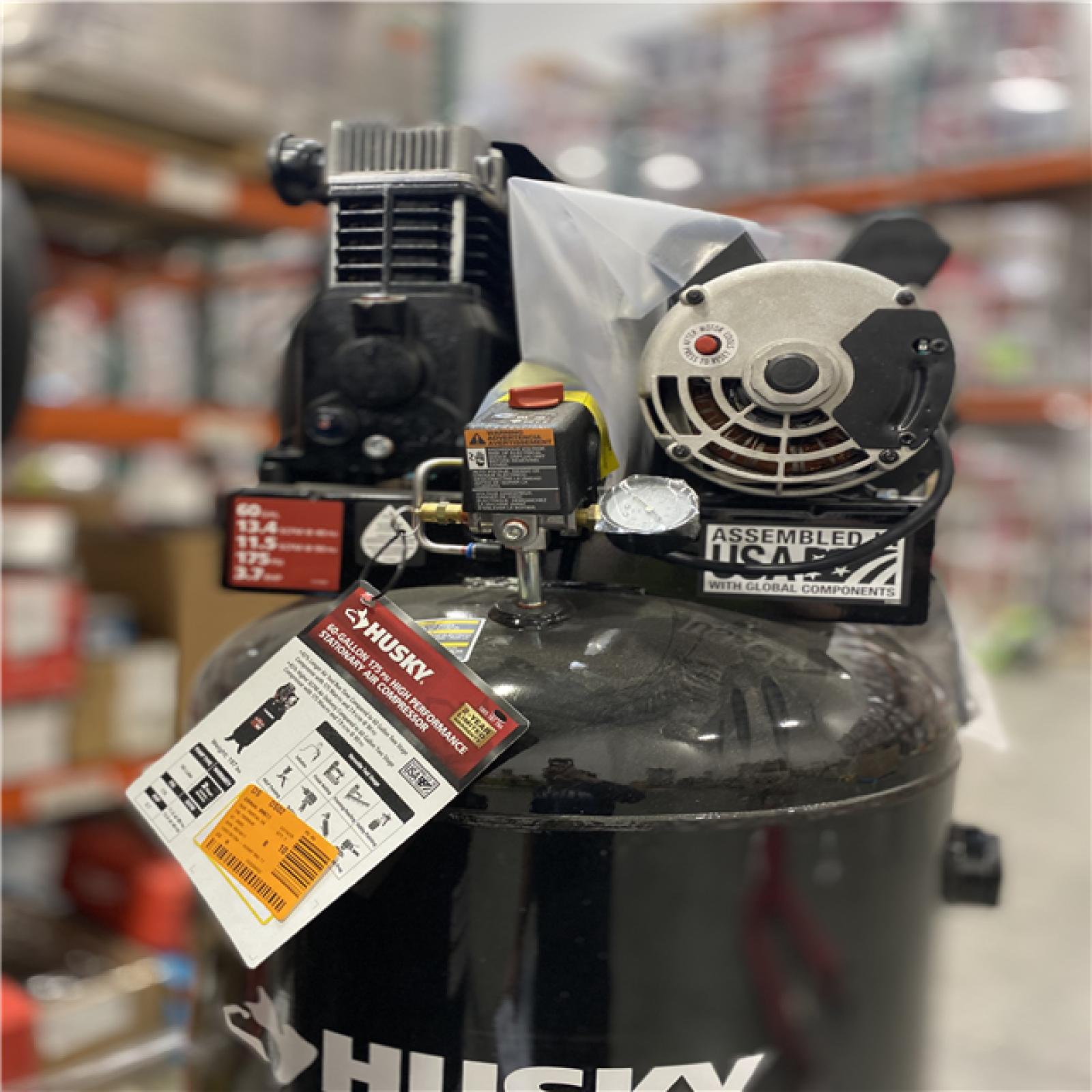 Dallas Location - As-Is Husky 60 Gal. 3.7 HP 175 PSI Electric Air Compressor( Lot Of 2)