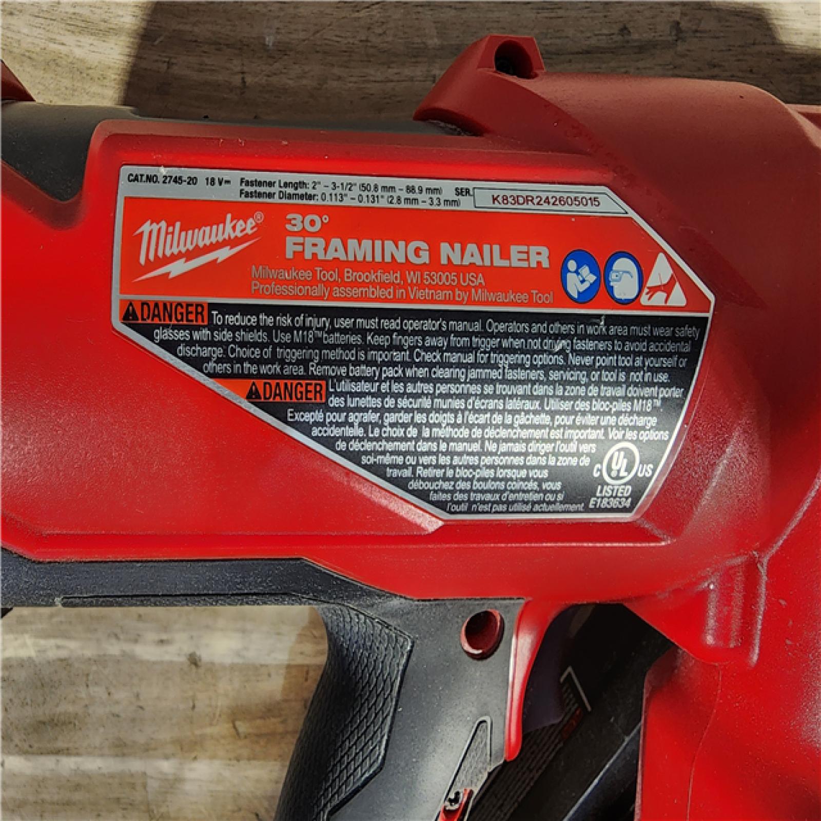 HOUSTON LOCATION - AS-IS M18 FUEL 3-1/2 in. 18-Volt 30-Degree Lithium-Ion Brushless Cordless Framing Nailer (Tool-Only)