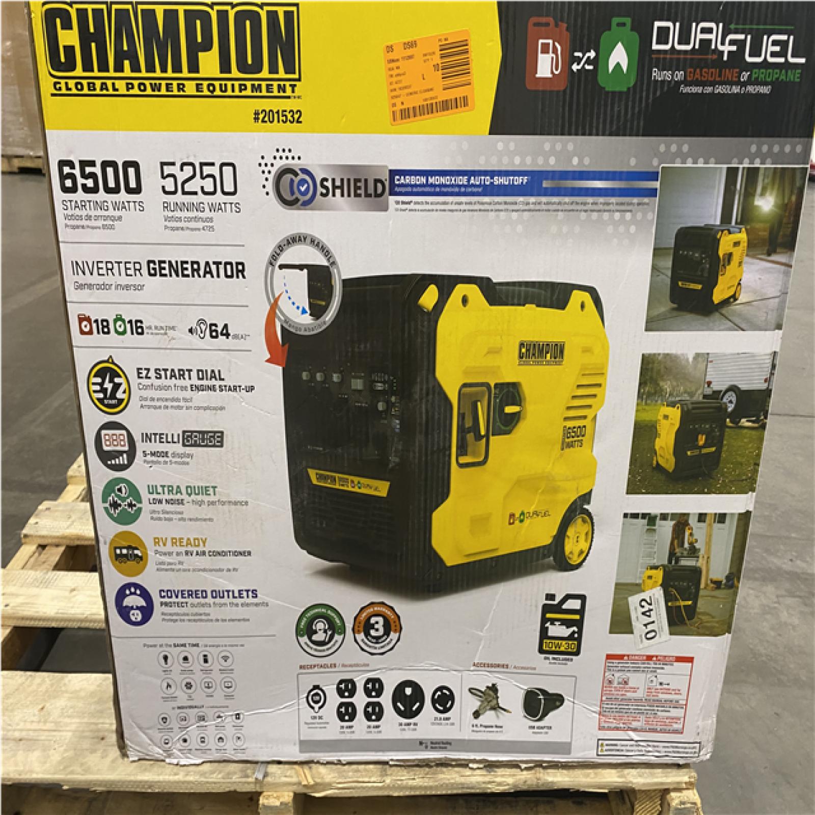 Dallas Location -NEW- Champion 201532 6500W Dual Fuel Inverter Generator