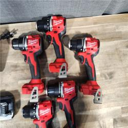 HOUSTON LOCATION - AS-IS Milwaukee 5 Tool Combo Kit W/ (2) Battery & Charger