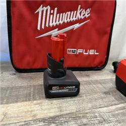 AS-IS Milwaukee FUEL 12V Li-Ion Brushless Cordless Stubby 3/8 in. Impact Wrench Kit