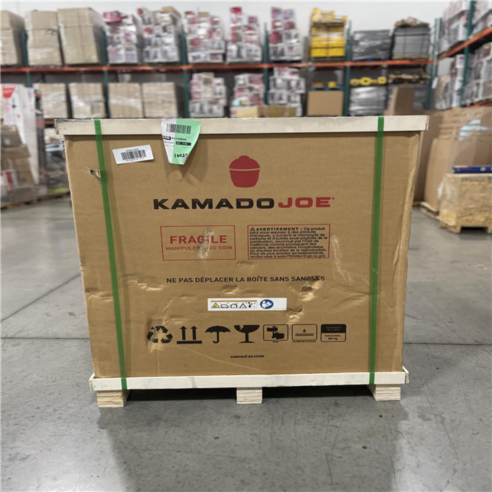 DALLAS LOCATION -AS-IS Kamado Joe Big Joe III 24-inch Standalone Charcoal Grill in Red & Ash Tool