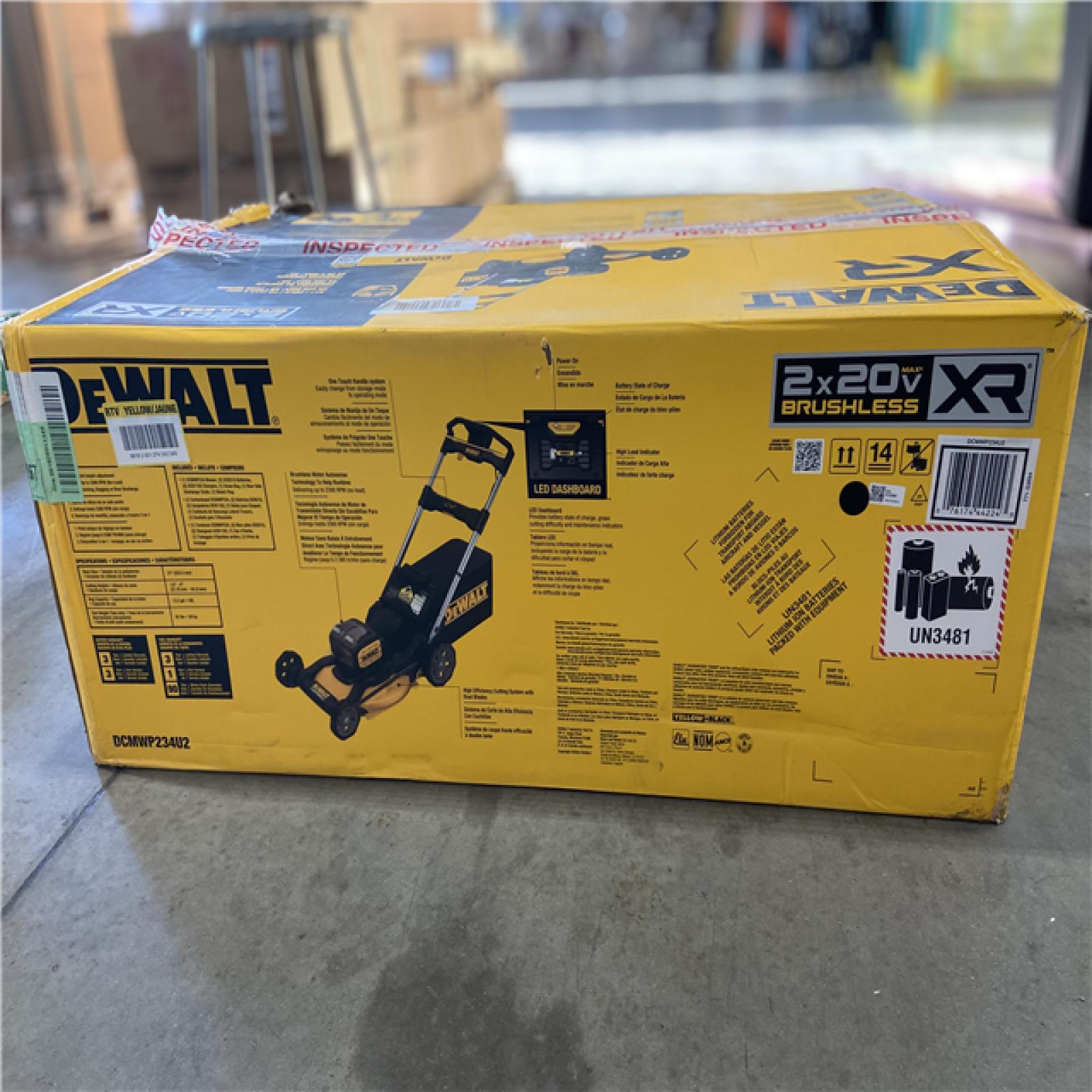 DALLAS LOCATION - DEWALT 2x20V MAX 21 in. Cordless Battery Powered Push Lawn Mower Kit with (2) 10 Ah Batteries and Chargers