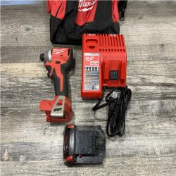 AS-IS Milwaukee 18-Volt Lithium-Ion Compact Brushless Cordless 1/4 in. Impact Driver Kit