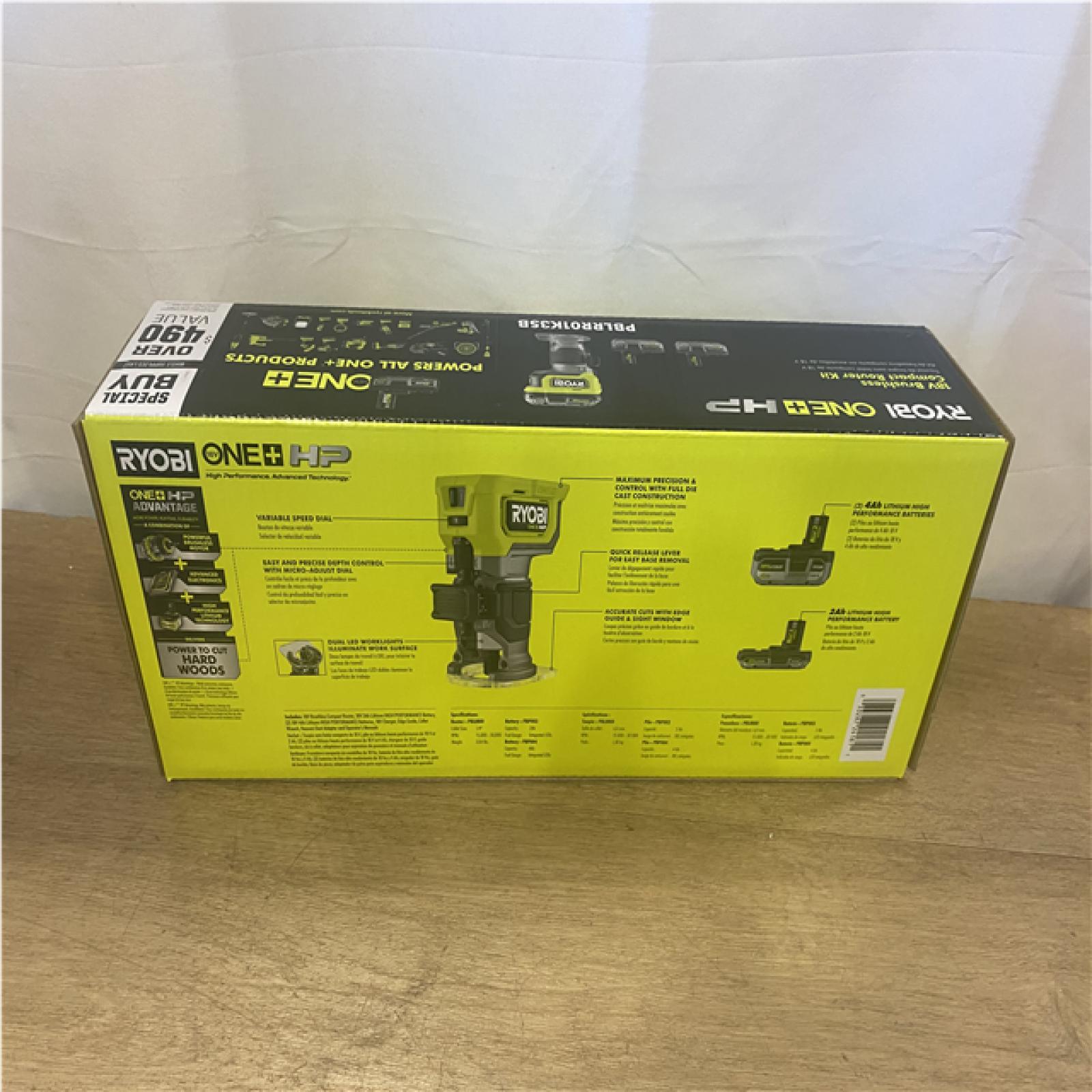 NEW ONE+ HP 18V Brushless Cordless Compact Router Kit with (3) Batteries