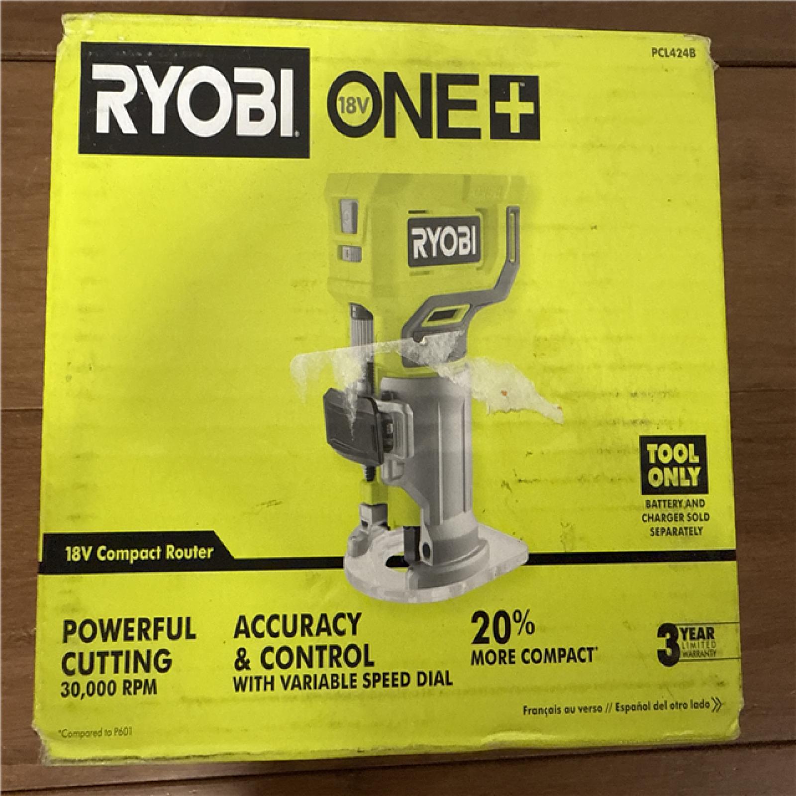 California AS-IS Ryobi One+ 18V Compact Router; Appears in Excellent Condition (Tool Only)