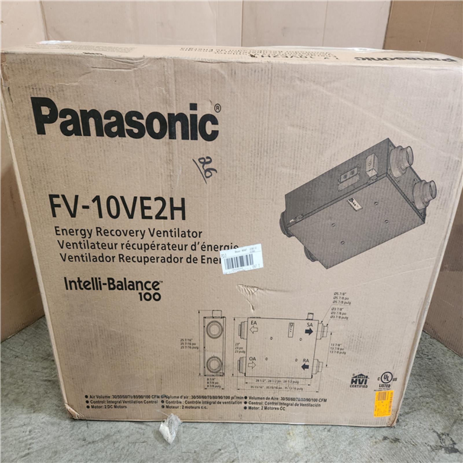 Phoenix NEW Panasonic Intelli-Balance 100-Energy Recovery Ventilator (ERV), 30-100 CFM, Hardwired, Temperate Climate (SEALED)