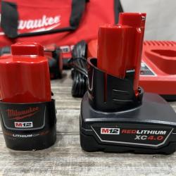 AS-IS Milwaukee FUEL 12-Volt Lithium-Ion Brushless Cordless Hammer Drill and Impact Driver Combo Kit
