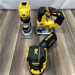AS-IS DEWALT 20V MAX Lithium-Ion Cordless 3-Tool Combo Kit with 2.0 Ah Battery  5.0 Ah Battery  Charger and Bag