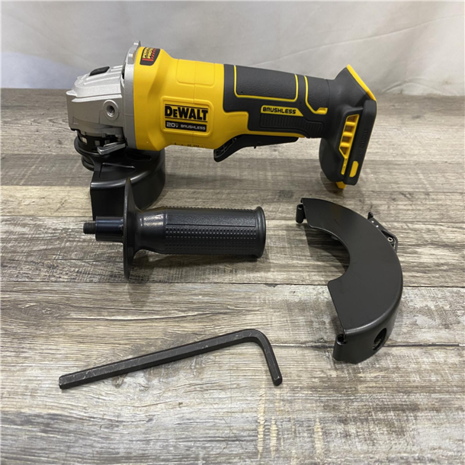 AS-IS DEWALT 20V MAX Cordless Brushless 4-1/2 in. Angle Grinder with Paddle Switch (Tool Only)