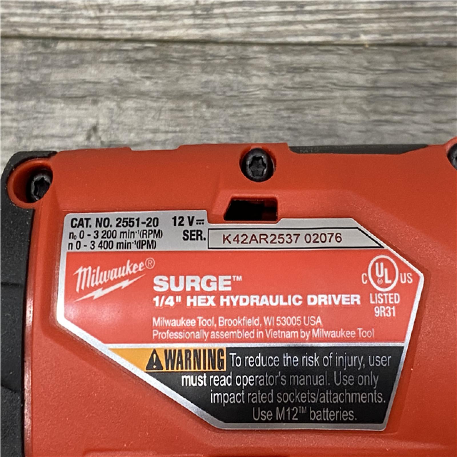 AS-IS Milwaukee FUEL SURGE 12V Lithium-Ion Brushless Cordless 1/4 in. Hex Impact Driver Compact Kit