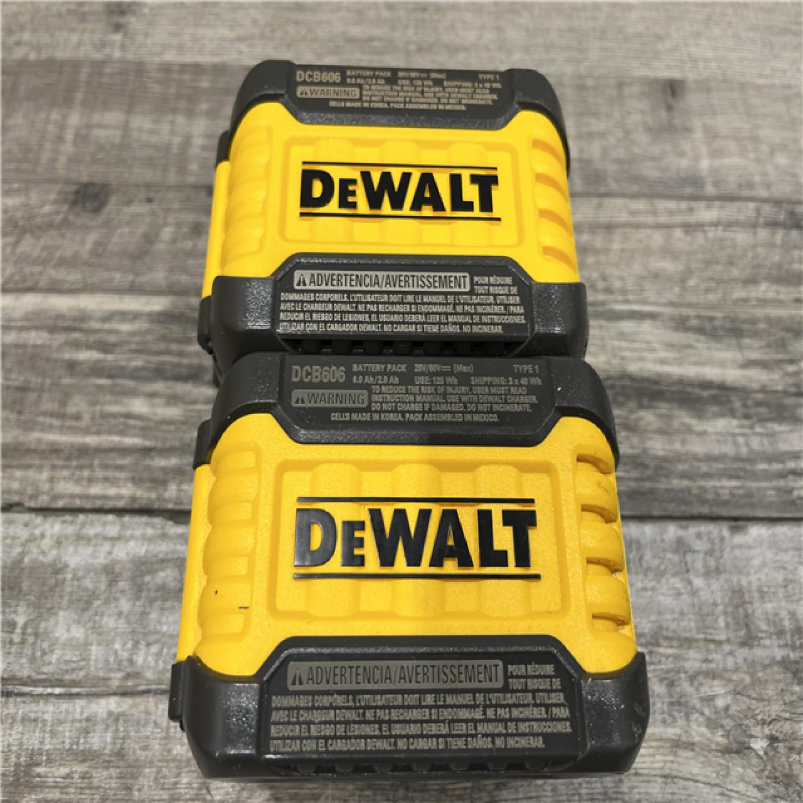 AS-IS DEWALT FLEXVOLT 20V/60V MAX Lithium-Ion 6.0Ah Battery Pack (2 Pack)