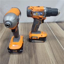 GOOD RIDGID 18v 2 Tool Combo Kit 1/2 Drill/Driver 1/4 Impact Driver