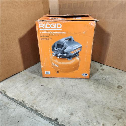 Houston Location - AS-IS RIDGID 6 Gal. Portable Electric Pancake Air Compressor - Appears IN LIKE NEW Condition