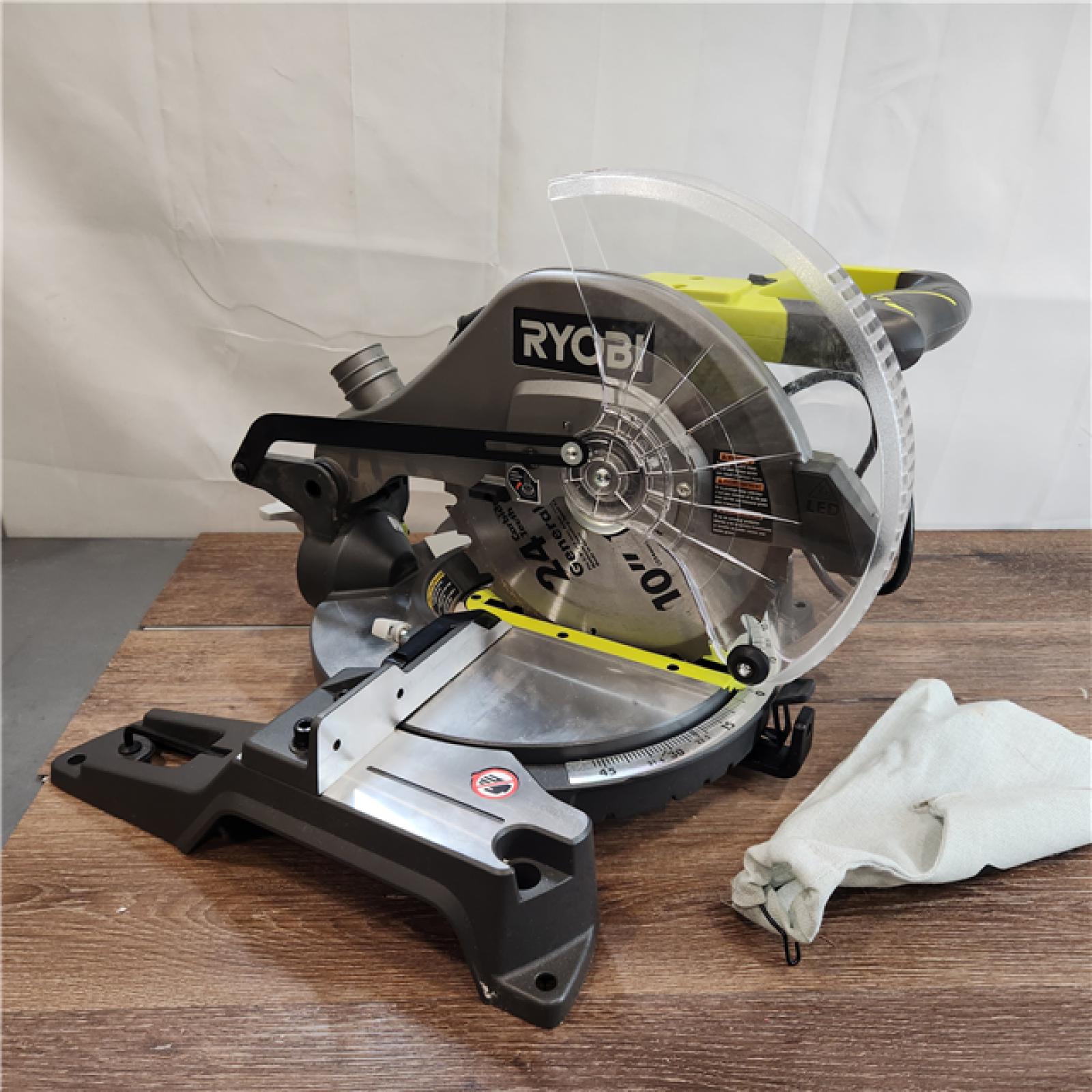 AS-IS RYOBI 14 Amp Corded 10 in. Compound Miter Saw with LED Cutline Indicator