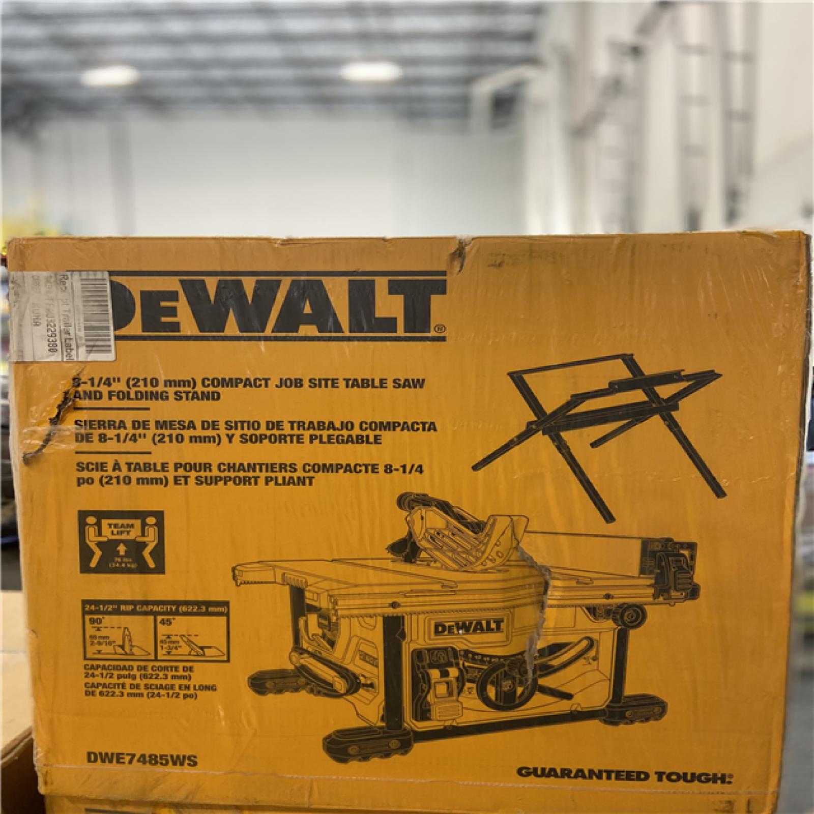 DALLAS LOCATION - NEW! - DEWALT 15 Amp Corded 8-1/4 in. Compact Jobsite Tablesaw with Compact Table Saw Stand