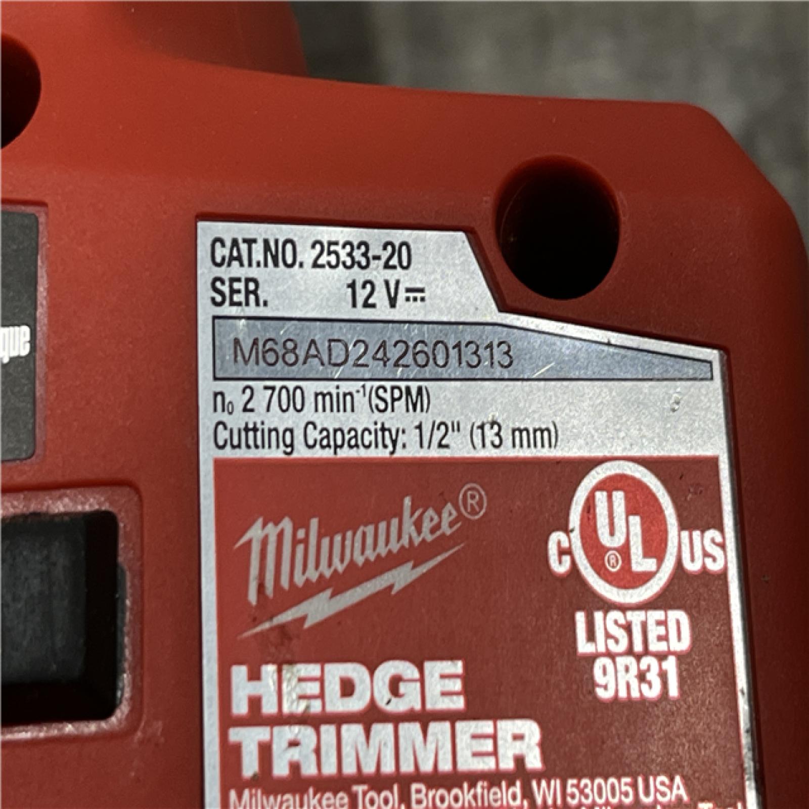 AS-IS Milwaukee FUEL 8 in. 12V Lithium-Ion Brushless Cordless Battery Hedge Trimmer (Tool-Only)